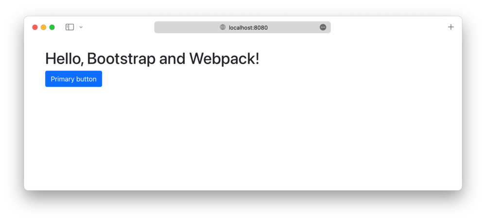Webpack dev server running with Modus Bootstrap